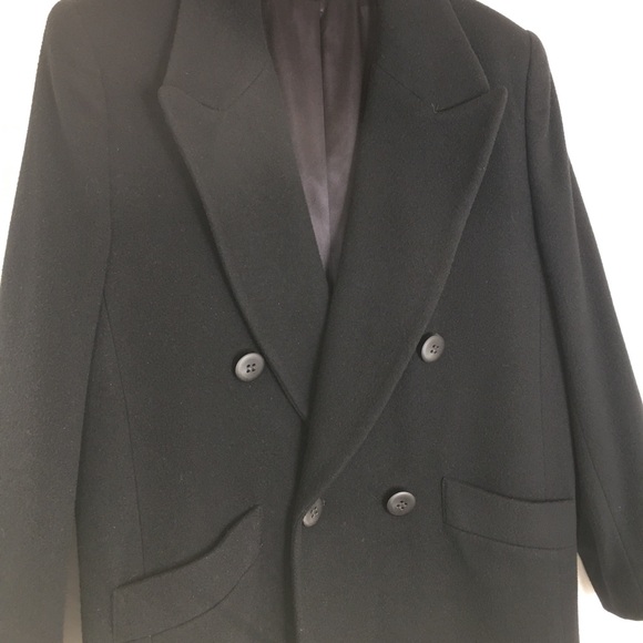 Vintage Fleurette of California 100% Cashmere Long Coat Neiman Marcus Black - Picture 5 of 14